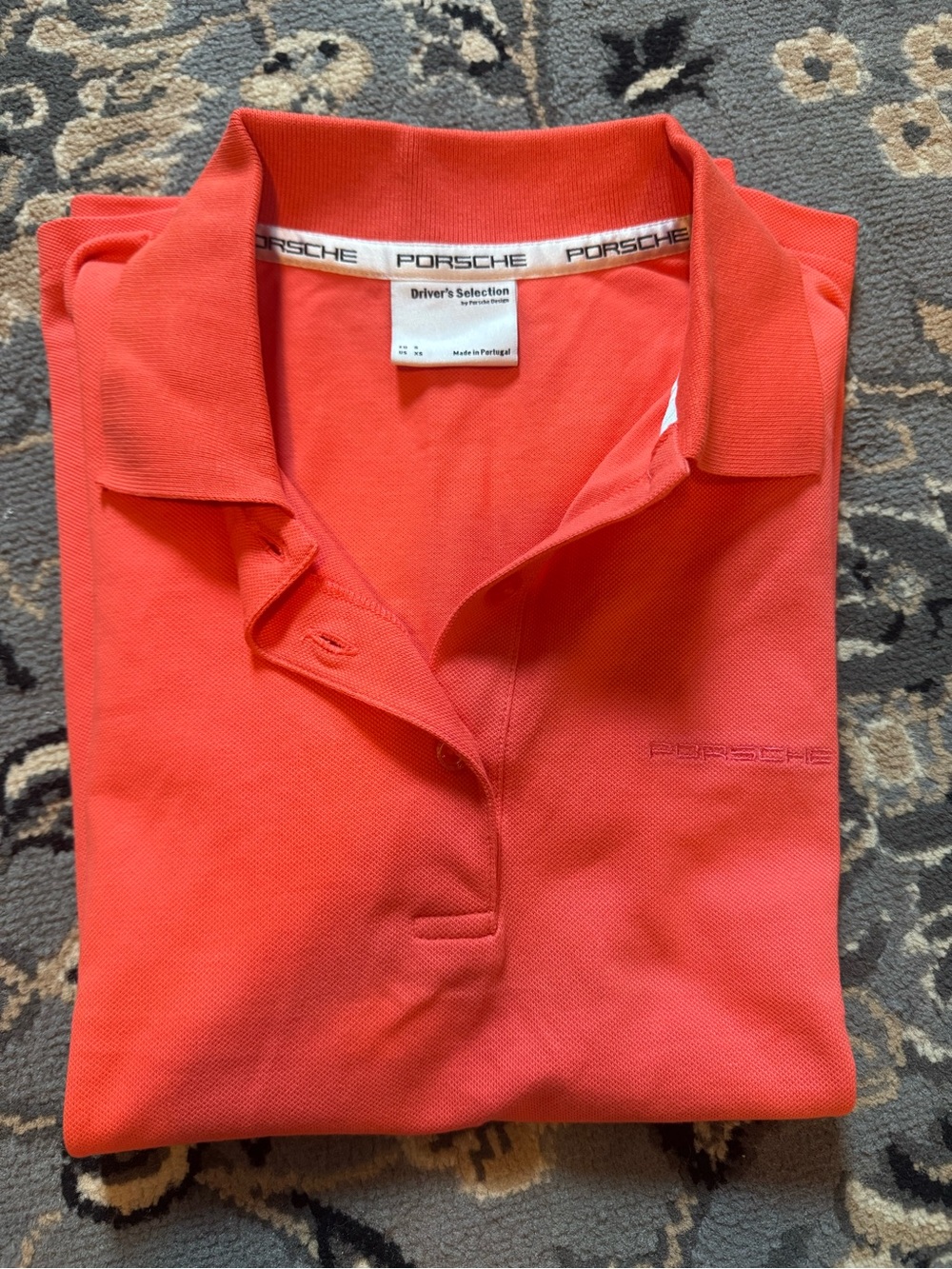Porsche Driver’s Selection Women’s Coral Polo Shirt XS Made in Portugal